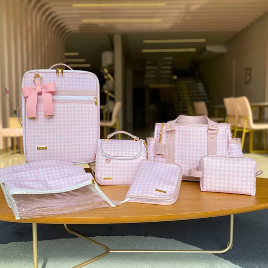 Kit Baby 7 Items Personalizado Linho | Rosa