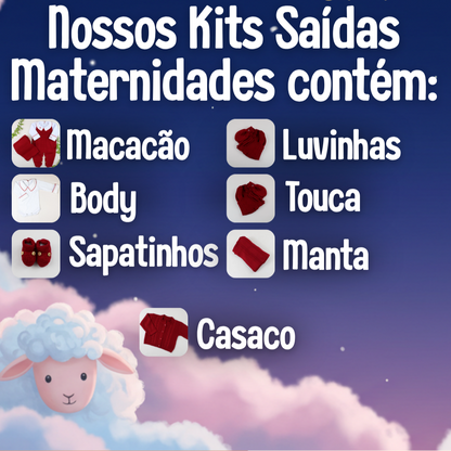 Saída Maternidade Vestido Detalhe Bolhas Calça e Manta Rosê